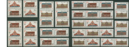 DDR 1987 Postgebäude 3067/70 ZD Alle Kombinationen Postfrisch (SG31323) - Zusammendrucke