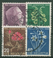 Schweiz 1948 Pro Juventute General Ulrich Wille Alpenblumen 514/17 Gestempelt - Usados