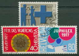Schweiz 1977 Ereignisse Blaues Kreuz Winzerfest JUPHILEX 1087/89 Gestempelt - Gebruikt