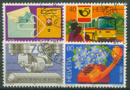 Schweiz 1980 Postdienst Postbus Telefon Briefkasten 1180/83 Gestempelt - Usados