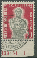 Berlin 1954 10. J. (20. Juli 1944) Attentat Auf Hitler 119 Teil-HAN Gestempelt - Used Stamps