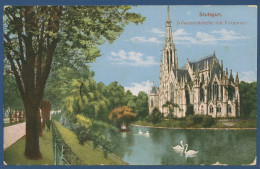 Stuttgart Johanneskirche Mit Feuersee, Gelaufen 1923 (AK4534) - Stuttgart