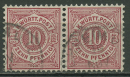 Württemberg 1875 Weiße Ziffern Im Kreis 46 C Waagerechtes Paar Gestempelt - Oblitérés