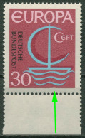 Bund 1966 Europa CEPT Mit Plattenfehler 520 I Postfrisch - Variedades Y Curiosidades