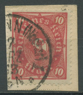 Deutsches Reich 1922 Posthorn Zweifarbig 206 W Gestempelt Geprüft, Briefstück - Gebraucht