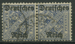 Dt. Reich Dienst 1920 Württemberg Mit Aufdruck D 60 X Waag. Paar Gestempelt - Dienstmarken