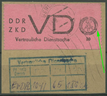 DDR 1965 Für Vertrauliche Dienstsachen Plattenfehler 2 II Gestempelt Briefstück - Variétés Et Curiosités