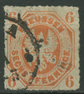 Preußen 1861 Wappenadler 15 A Gestempelt, Mängel - Usados