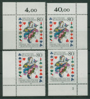 Bund 1986 Skat Skatkongresse Spielkarte 1293 Alle 4 Ecken Postfrisch (E1490) - Neufs