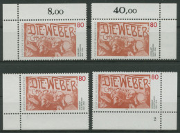 Bund 1987 Gerhart Hauptmann Die Weber 1344 Alle 4 Ecken Postfrisch (E1618) - Nuovi