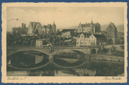 Saalfeld A. D. Saale Neue Brücke Schloß, Gelaufen 1936 (AK4548) - Saalfeld