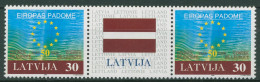 Lettland 1999 50 Jahre Europarat Zwischenstegpaar 500 ZW Postfrisch (C90171) - Lettonia