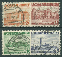 Polen 1937 Sehenswürdigkeiten Bauwerke 315/18 Gestempelt - Used Stamps