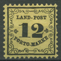 Baden 1862 Landpost-Portomarke 12 Kreuzer 3 X Mit Falz, Zahnfehler - Ungebraucht