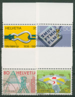 Schweiz 1988 Ereignisse Metallbau Landkarte Rotes Kreuz 1376/79 Gestempelt - Oblitérés