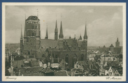 Danzig Ansicht Mit Kirche St. Marien, Gelaufen 1941 (AK4556) - Westpreussen