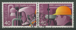 Schweiz 1978 Sicherheit Am Arbeitsplatz 1135/36 W ZD 25 Gestempelt - Used Stamps