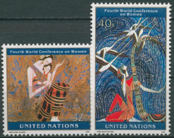 UNO New York 1995 Weltfrauenkonferenz Peking Gemälde 689/90 Postfrisch - Unused Stamps