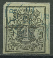 Hannover 1851 Wertschild Unter Wappen 2 A Gestempelt, Briefstück - Hanovre
