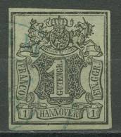 Hannover 1851 Wertschild Unter Wappen 2 A Gestempelt - Hanovre