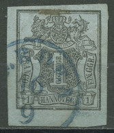 Hannover 1850 Wertschild Unter Wappen 1 Unterrand Gestempelt, Kl. Fehler - Hanover