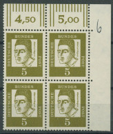Bund 1961 Bedeutende Deutsche 347 Ya W OR I 4er-Block Ecke 2 Postfrisch - Nuevos