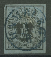 Hannover 1851 Wertschild Unter Wappen 1/15 Th, 4 Gestempelt, Dünn - Hanovre
