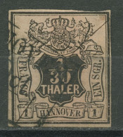 Hannover 1851 Wertschild Unter Wappen 1/30 Th, 3 A Gestempelt, Kl. Fehler - Hannover