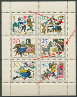 DDR 1966 Märchen Mit 3 Plattenfehlern 1236/41 K (10 A X) Postfrisch (C80572) - Errors & Oddities