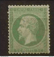 SOLDE RARE N°20g Vert Jaune Sur Verdâtre Neuf* BE/TBE Valeur 450€ Présentation Parfaite - 1862 Napoléon III