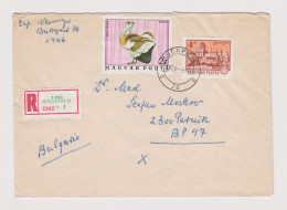 Hungary Ungarn 1970s Registered Cover With Topic Stamps Bird (Otis Tarda), Sent Abroad To Bulgaria (935) - Cartas & Documentos
