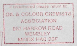 Great Britain 1991 Cover Fragment From Wembley Meter Stamp Neopost Electronic Slogan Oil & Colour Chemists Association - Cartas & Documentos