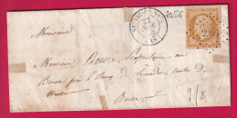 N°13 PC 2256 NEUVIC D'USSEL CORREZE POUR BOISSE 1855 LETTRE - 1849-1876: Période Classique