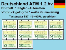 Deutschland Bund ATM 1.2 Hv Weißer Gummi Tastensatz TS7 10-400Pf. Postfrisch, Nagler Automatenmarken - Automaatzegels [ATM]