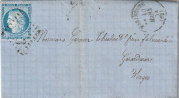 Lettre De Maringues à Gérardmer LAC - 1849-1876: Période Classique
