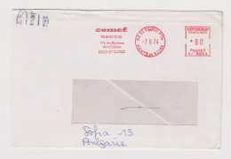 France 1970s Commerce Window Cover EMA METER Machine Stamp Comef Advertising, Sent Abroad To Bulgaria (930) - Briefe U. Dokumente