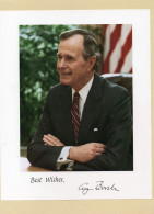 PHOTO GRAND FORMAT - ENV 1 - POLITIQUE - USA - ETATS UNIS - PHOTO DECIDACEE DU PRESIDENT AMERICAIN GEORGE H. W. BUSH - Signiert
