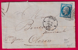 N°14 PARIS CERCLE DE POINTS 3305 + 1355 POUR OLORON BASSES PYRENEES INDICE 15 LETTRE - 1849-1876: Classic Period