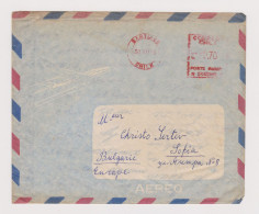 CHILE 1960s Airmail Cover EMA METER Machine Stamp, Sent Abroad To Bulgaria (940) - Chili