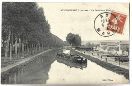 AY EN CHAMPAGNE - Le Canal Vers L'Ecluse - PENICHE - Ay En Champagne