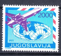 Yugoslavia Republic 1988 Airmail Airplane Mi#2296 Mint Never Hinged - Unused Stamps