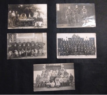 5x Fotokaart Soldaten Groepsfoto Kazerne - Regimenten