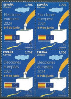 ESPAGNE SPANIEN SPAIN ESPAÑA 2024 EUROPEAN ELECTIONS ELECCIONES EUROPEAS 2024 (6-9 JUNE JUNIO) BLOCK 4V MNH ED 5729 - Ungebraucht