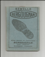 PNEU BERGOUGNAN - Carnet Pour  Annotation ( Vue Recto Verso )  Année 30  -  Michelin - Textile & Vestimentaire