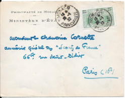 PRINCIPAUTÉ De MONACO 1932 Sur Lettre - Cartas & Documentos
