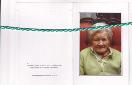 Anna Smet-De Graeve, Temse 1904, 2008. Honderdjarige. Foto - Overlijden