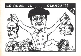 Politique Caricature Le Reve De Glandu Mitterrand Giscard Estaing Marchais Le Pen Illustration Lardie Illustrateur - Satiriques