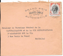 PRINCIPAUTÉ De MONACO 1962 Sur Lettre - Briefe U. Dokumente