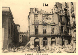 Nantes * Place Graslin Café * Ww2 Bombardements Guerre 39/45 War * Photo Ancienne 12.8x8.8cm - Nantes
