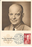 MONACO 1956 Général EISENHOWER Président Des U.S.A. - Storia Postale